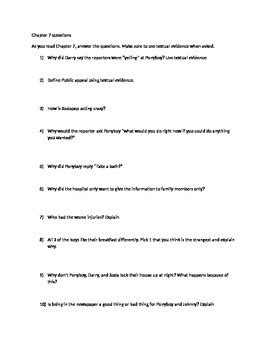 Chapter 7 The Outsiders questions by Coyle's Corner | TPT