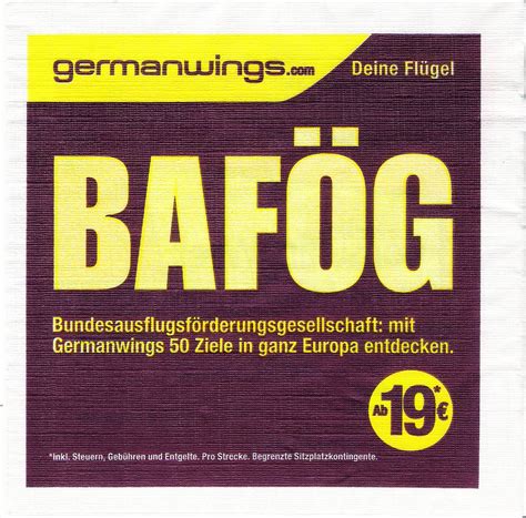 BAFÖG | An ad printed on napkins in the mensa (cafeteria). B… | Flickr