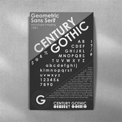 Font Poster: Century Gothic on Behance