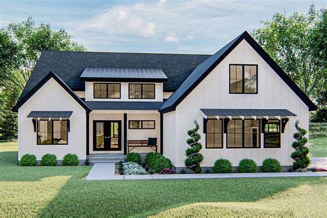 Plan 62846DJ: One-Story 3-Bed Modern Farmhouse Plan with Upstairs Loft ...