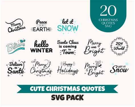 Cute Christmas Quotes SVG Pack | Digital Products with Reselling Rights (PLR)