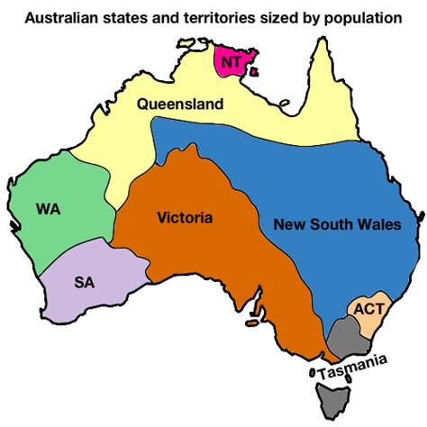 Australian states and territories sized by... - Maps on the Web