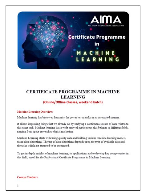 Certificate Programme in Machine Learning | PDF | Machine Learning ...