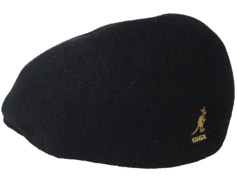 Seamless wool 507 Black Flat Cap - Kangol cap | Hatstore.nl