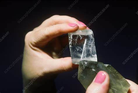 Hardness Test: Quartz Scratches Calcite - Stock Image - C001/4238 - Science Photo Library