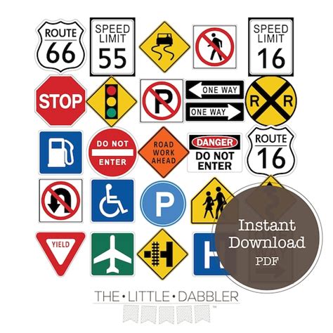 Printable Pretend Play Street Road Signs Cars Auto Birthday - Etsy Australia