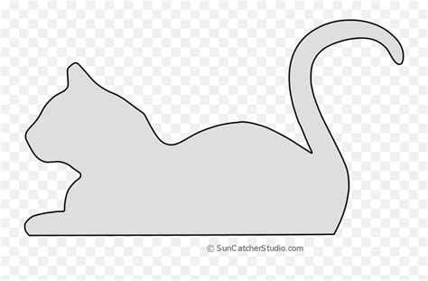 Download Cat Lying Down Silhouette Pattern Stencil - Lying Down Cat Silhouette Png,Cat ...