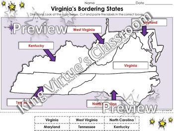 Virginia Bordering States Map – Map Vector