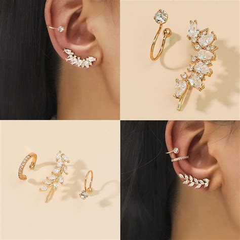 Buy Non-pierced Crystal Ear Clip Clip Earrings Fashion Jewelry Simple ...