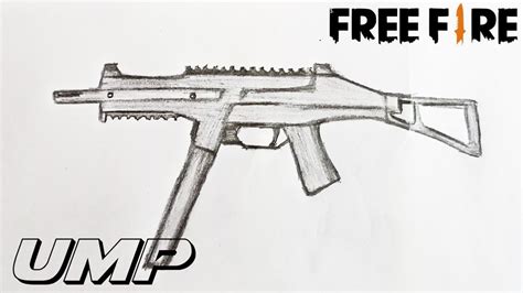 HOW TO DRAW FREE FIRE UMP GUN EASY 🔥 TUTORIAL - YouTube