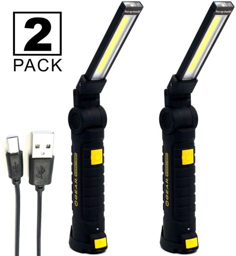 Enthusiast Gear LED Work Light - USB Rechargeable COB Flashlight with ...