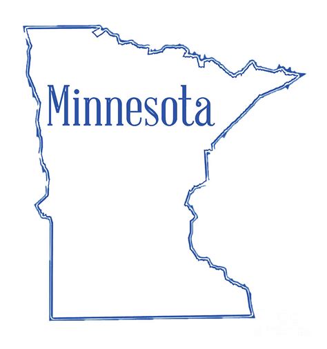 Minnesota Outline Map Digital Art by Bigalbaloo Stock - Fine Art America