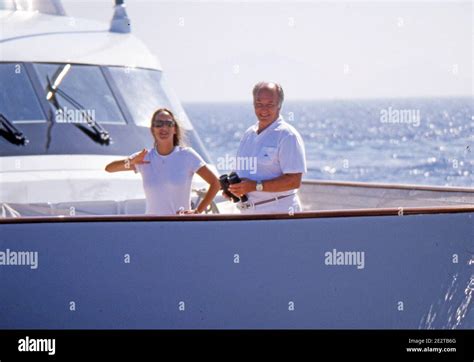 Prince Karim Aga Khan and princess Zahra on board of yacht Shergar at Maxi Yacht Rolex Cup 2004 ...