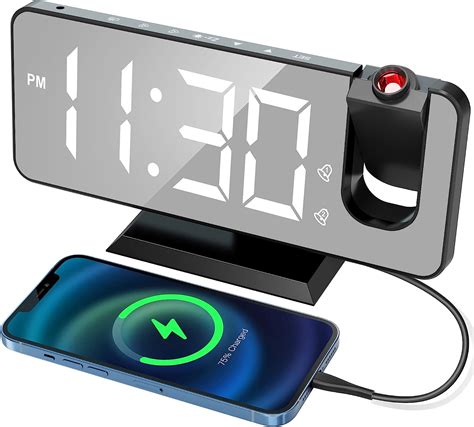 Amazon.com: Projection Alarm Clock, Digital Clock with 180°Rotatable ...