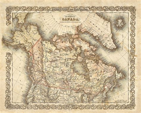 Map of Canada 1855 Canadian Map Vintage Canada Map Restoration ...