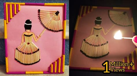 Matchstick art and craft ideas/wall decoration matchstick dress and ...