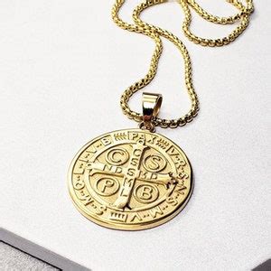 Men's saint BENEDICT Medallion Necklace - Etsy