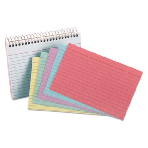 4 x 6 Spiral Index Cards - 50 Cards, Assorted Colors, 1 - Fred Meyer