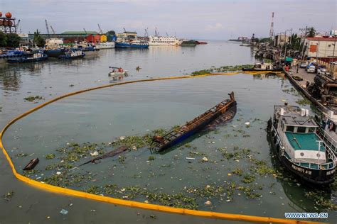 Aftermath of fire engulfing cargo ship in Philippines - Xinhua ...