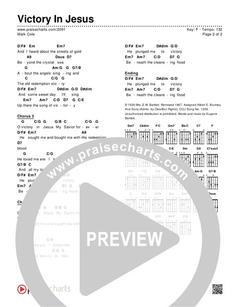 Victory In Jesus Chords PDF (Mark Cole) - PraiseCharts