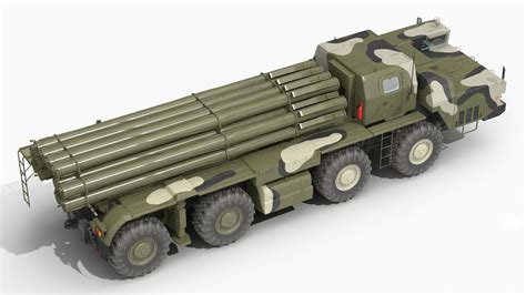 BM-30 Smerch Rocket Launcher Camouflage 3D model - TurboSquid 1777971