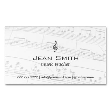 Music Teacher Music Notes Elegant Business Card | Zazzle | Music business cards, Teacher ...