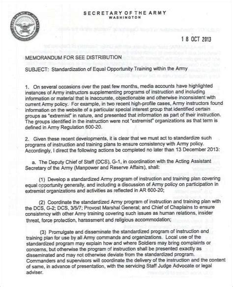 Army Memorandum Template 5. | Memo template, Memorandum template, Memo ...