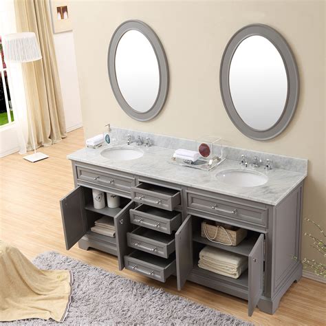 60 inch Traditional Double Sink Bathroom Vanity Gray Finish