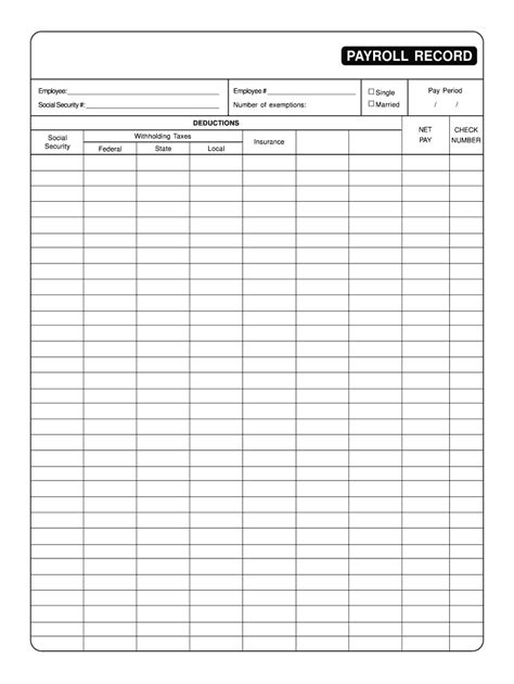 Payroll Record Template | PDF Template