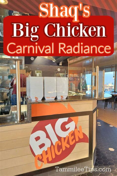 Photos and video! Check out Shaq's Big Chicken on the Carnival Radiance. The full menu, what to ...