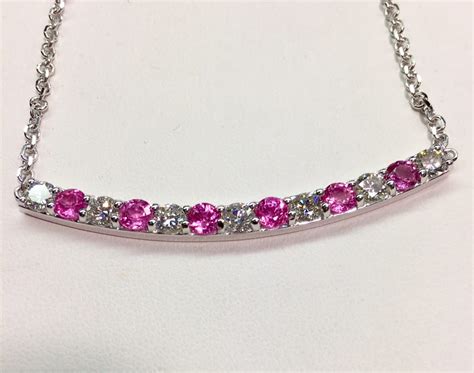 Pink Sapphire and Diamond Necklace - Katz Jewelry Company New York City