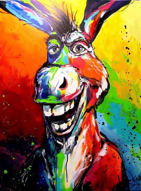 Esel donkey | Abstract animal art, Canvas art painting, Art painting