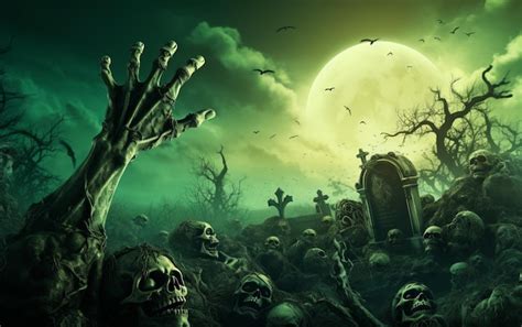 Premium Photo | Halloween wallpaper with zombie hand