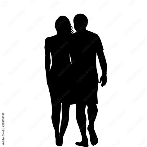 Silhouettes of hugging couple Stock Vector | Adobe Stock