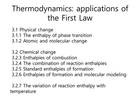 PPT - Thermodynamics: applications of the First Law PowerPoint Presentation - ID:1519236