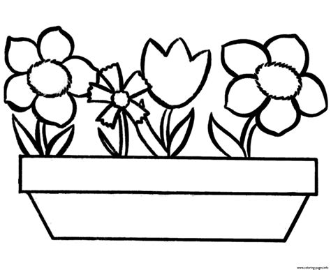 Kids Flowers Simple Coloring page Printable