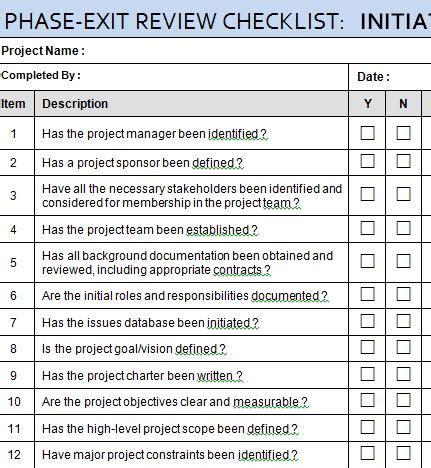 Project Initiation Phase Review