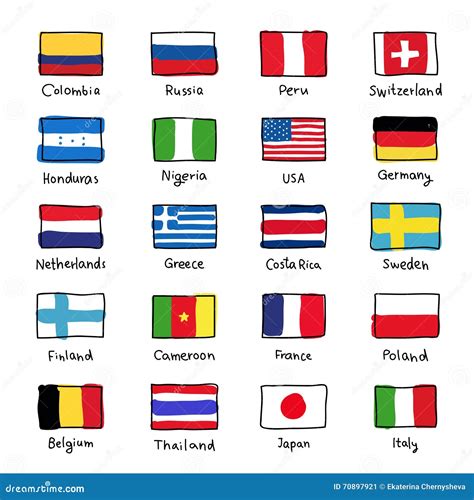 Icons Of Flags Of Different Countries Cartoon Vector | CartoonDealer.com #70897921