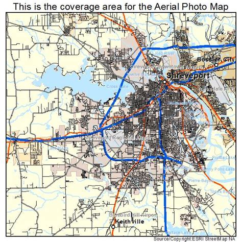 Aerial Photography Map of Shreveport, LA Louisiana