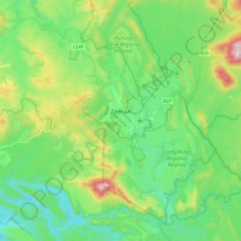 Zeehan topographic map, elevation, terrain