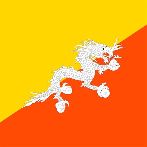 Premium Vector | Bhutan flag official colors vector illustration