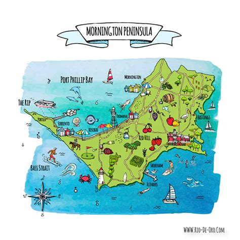 Australian Mornington Peninsula cartoon map! on Behance