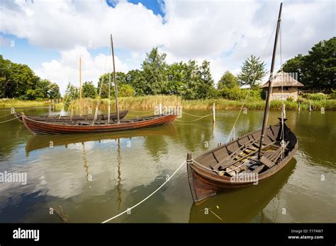 The medieval boats in The Middle Ages Center, the experimental living ...