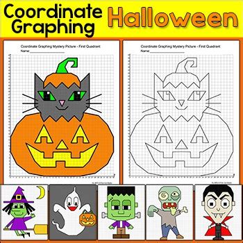 Free Printable Coordinate Graphing Pictures Worksheets Halloween ...