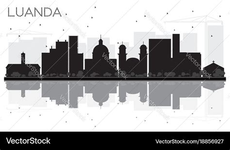 Luanda angola city skyline black and white Vector Image