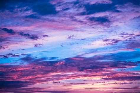 Rainbow Sunset Blue Purple Pink Sky Colorful Cloudscape Photograph ...