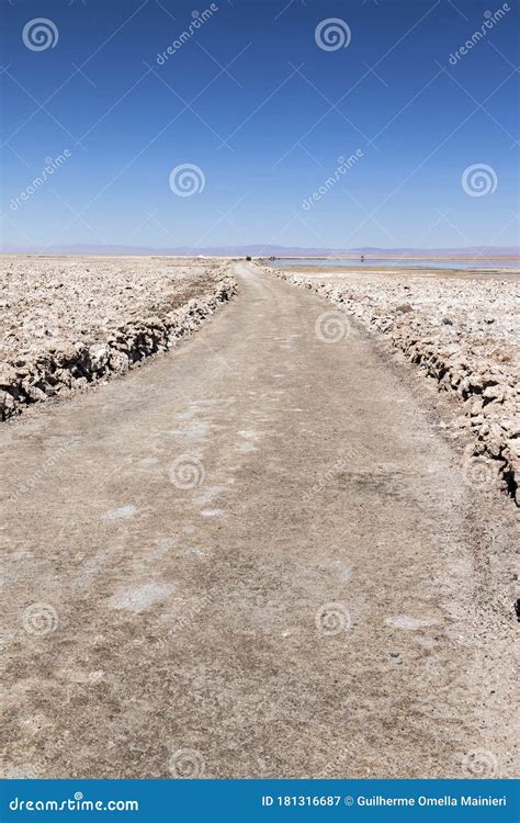 Path in the Middle of the Salt Flats in the Atacama Desert Stock Image - Image of atacama, sand ...