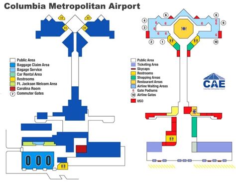 Columbia Metropolitan Airport Map - Ontheworldmap.com