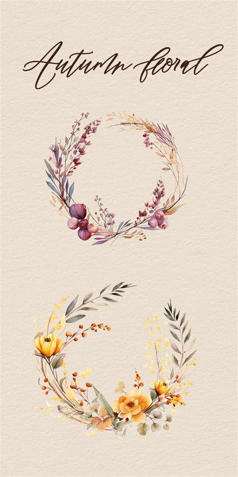 Watercolor Floral Wreath, Wreath Clipart, Wedding Clipart