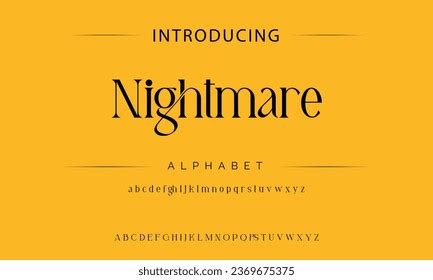 Nightmare Luxury Elegant Typography Vintage Serif Stock Vector (Royalty Free) 2369675375 ...